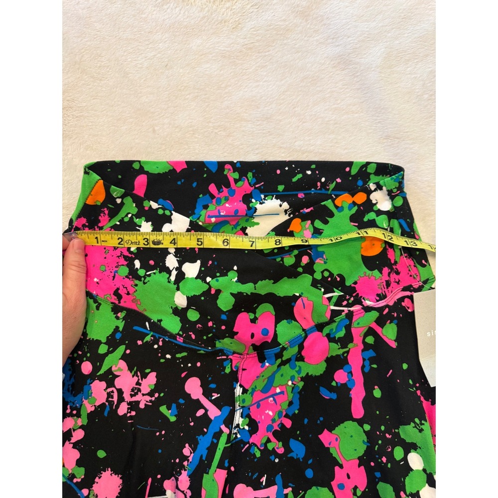 Sissycos Neon Fusion Splash Paint Splatter Leggings XL High Waist SW5010R-A03-XL - Picture 3 of 6